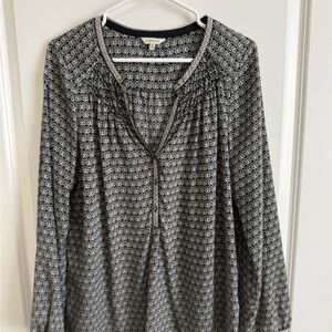 Max Studio Black/White Floral Patterned Tunic in L